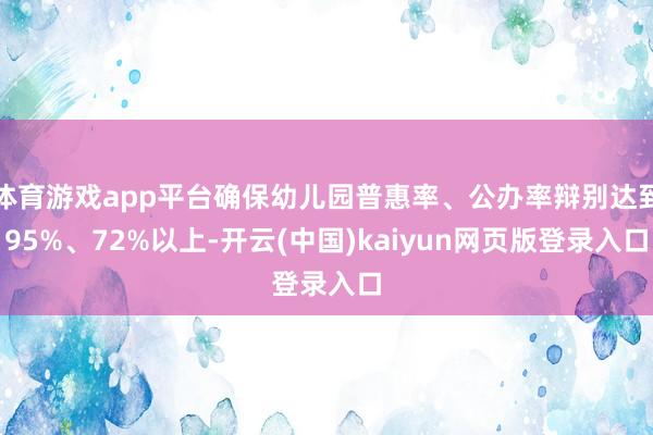 体育游戏app平台确保幼儿园普惠率、公办率辩别达到95%、72%以上-开云(中国)kaiyun网页版登录入口