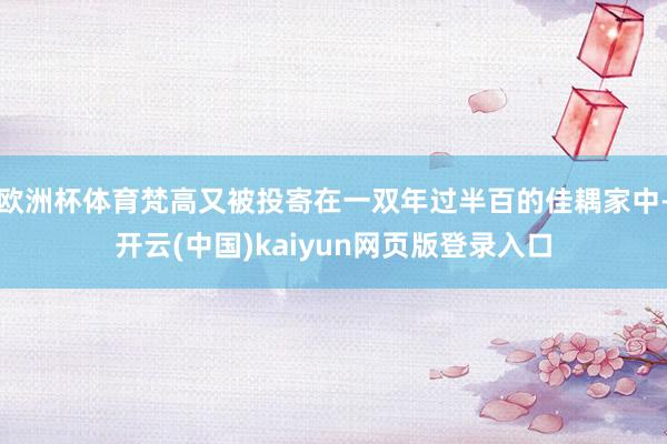 欧洲杯体育梵高又被投寄在一双年过半百的佳耦家中-开云(中国)kaiyun网页版登录入口