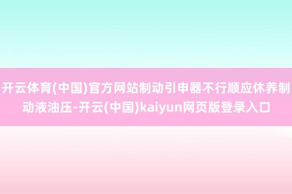 开云体育(中国)官方网站制动引申器不行顺应休养制动液油压-开云(中国)kaiyun网页版登录入口