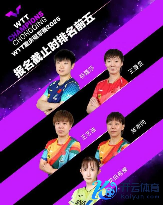 王楚钦孙颖莎领衔重庆冠军赛声势 冠军将获1000点宇宙排行积分